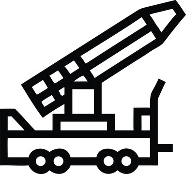 Mobile Rocket Launcher System Mounted on a Wheeled Military Vehicle for Global Defense Operations