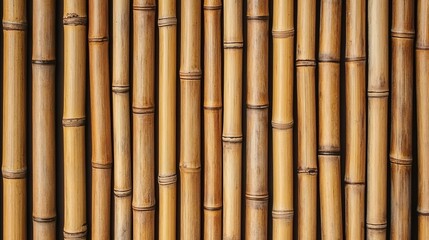 Naklejka premium Close-Up of Bamboo Surface Texture on Wall, Natural Brown Background for Eco-Friendly Design