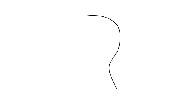 Animated self drawing of continuous line draw of human head. Contour of male profile     Full length one line animation. 4K
