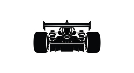 Fototapeta premium A striking front view of a formula one racing car detailed and powerfully designed in silhouette high quality
