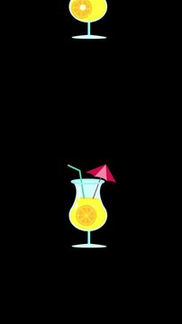 Drinks cocktail with lemon and lime