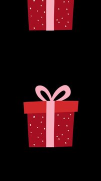 gift box with pink ribbon animation
