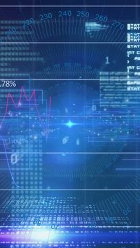 Vertical video: Central HUD pulsing as gauge activating, graphs moving, percent updates for data