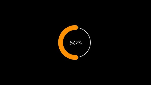 Abstract Circle Loading icon animation. finance % loading progress bar loading animation for website. 4K Progress Bar Animation.