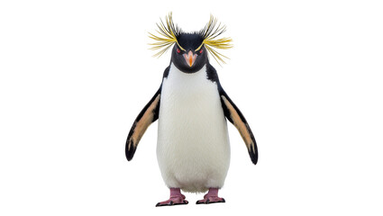 Rockhopper penguin with yellow crest feathers, isolated on transparent background © Lukas