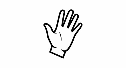 Obraz premium A simple black and white outline of an open hand, palm facing forward
