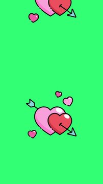 heart with arrow icons valentine day animation.