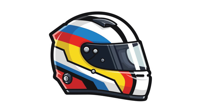 Colorful Racing Motorcycle Helmet.