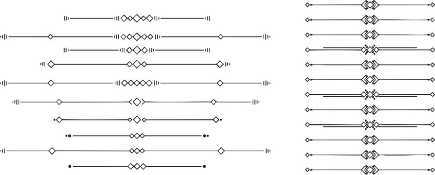 Decorative hand drawn arrow and line divider set.
