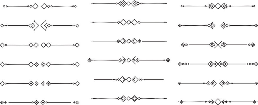 Modern geometric decorative borders line art collection.