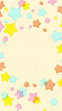 Rotating stars frame with copy space for text (Vertical 9:16)