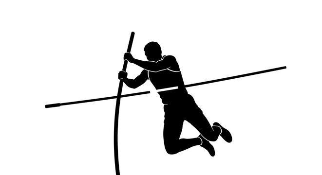 Man doing pole vault.