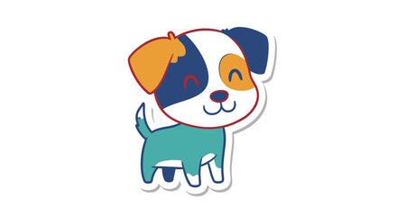 Fototapeta premium Cute Puppy Mascot Vector Illustration, Friendly Cartoon Dog Character Design for Childrens Branding and Playful Graphic Projects