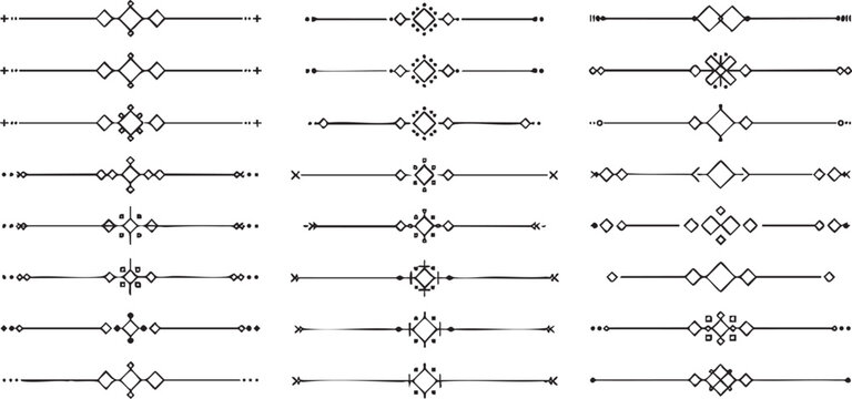 Set of minimal decorative dividers and text lines.