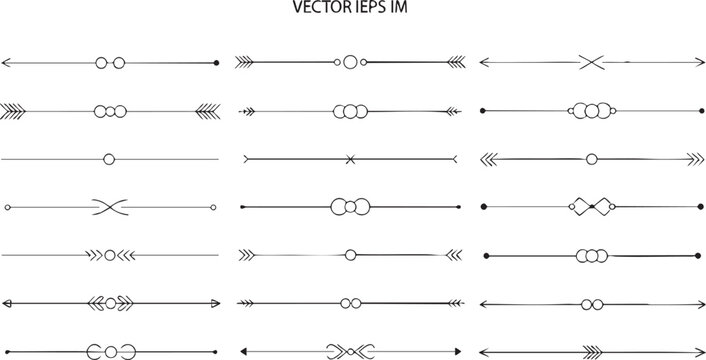 Decorative arrow line dividers for creative work.