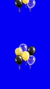 Balloons on transparent blue background.