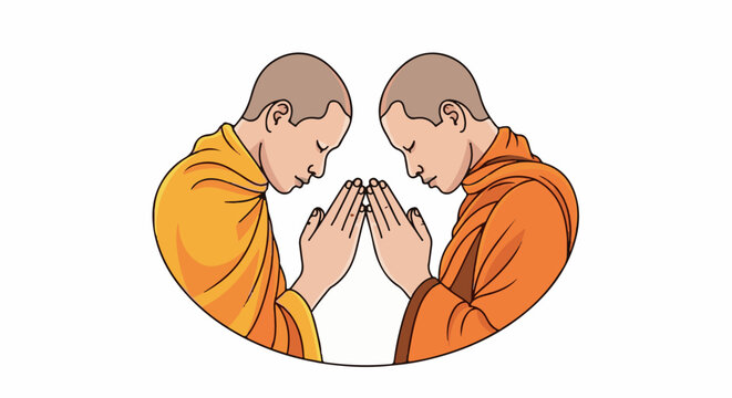 Two monks in prayer