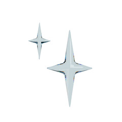 Obraz premium Shining Stars: Two radiant star-shaped objects sparkle with celestial beauty, against a serene backdrop, evoking a sense of wonder and elegance.