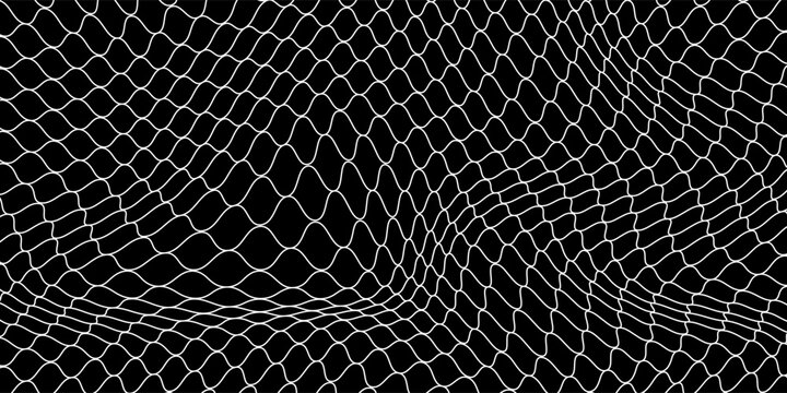 Fishing or soccer net. Repeated hexagon pattern. Black wired mesh texture isolated on white background.ilustrasion modern.