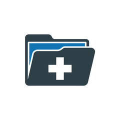 Fototapeta premium Medical record folder icon representing health data and patient information