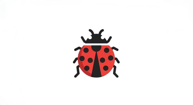 Colorful cartoon ladybug illustration on white background