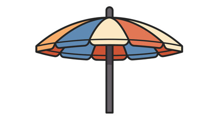 Obraz premium Colorful beach umbrella isolated on white