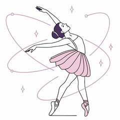Ballerina performing elegant dance move. © Sirajum