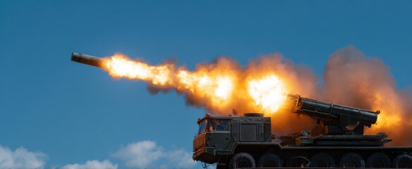 Obraz premium The rocket launcher unleashes fierce power sparking awe and adrenaline during live firing.