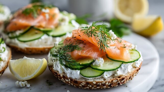 Rye Crispbread with Smoked Salmon and Cucumber