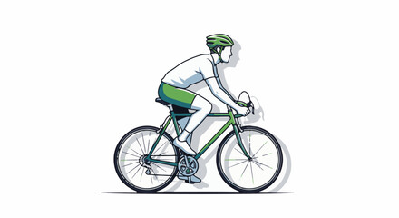 Naklejka premium A stylized depiction of a cyclist wearing a helmet and athletic attire
