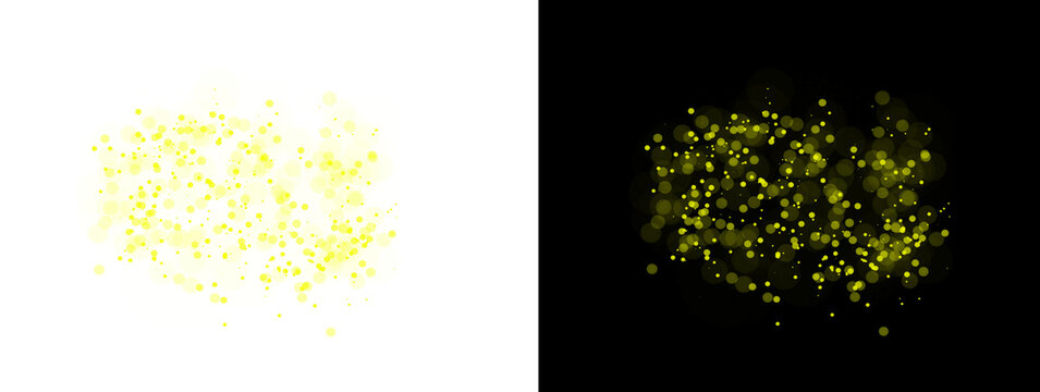 Yellow Glowing Particle Dust with Abstract Light Effect and Minimal Background Design