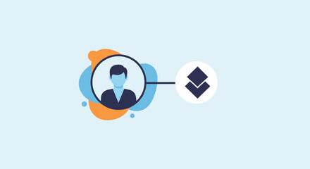 Flat minimalist illustration of crypto digital identity b © Artbibun