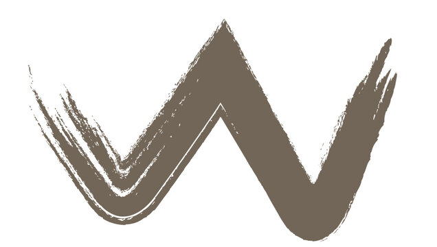 Brown Watercolor Zigzag Brush Stroke Chevron Pattern Vector on Transparent Background
