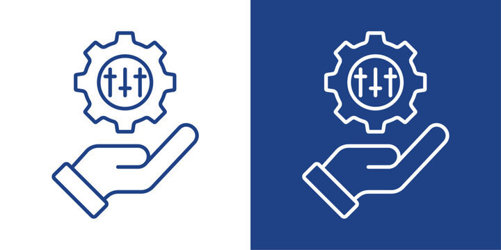 Control Blue And White Icon Style Collection