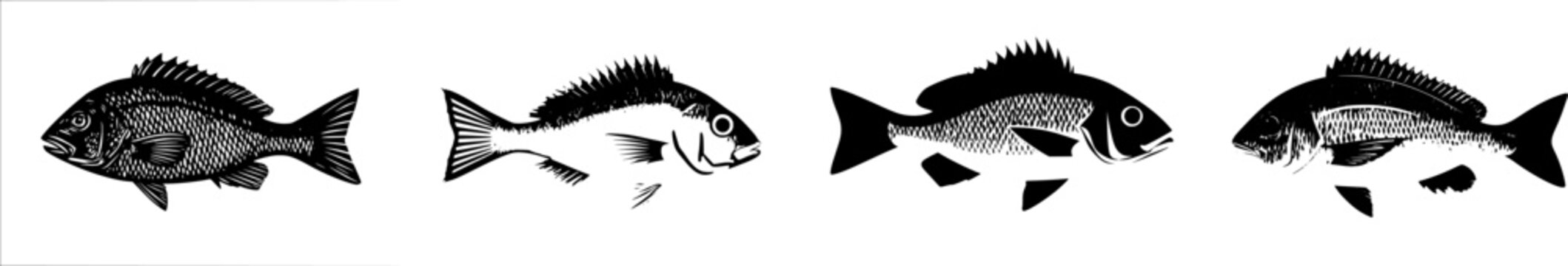 A stunning, photorealistic image of a whole raw Red Snapper, with its brilliant red scales and sharp fins, is isolated on a pure white background. The fishs intricate details are beautifully captured