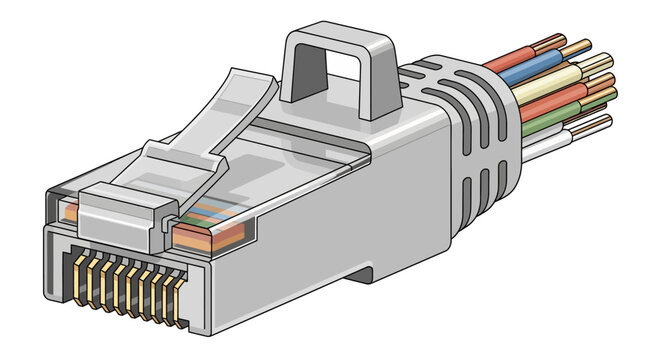 RJ45 Ethernet Cable Network Connector Plug.