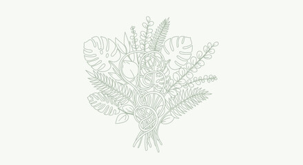 Obraz premium Detailed illustration of seaweed underwater.