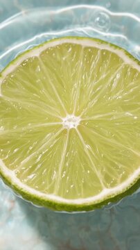 Vibrant bergamot slice floating on rippling water, capturing freshness, zest, and a clean, invigorating citrus aesthetic