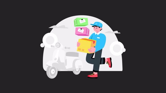 Delivery Boy Animation Alpha Channel