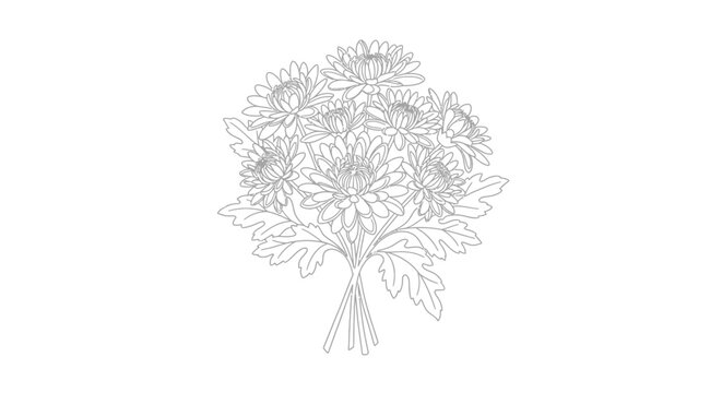 Bouquet of flowers tied together.