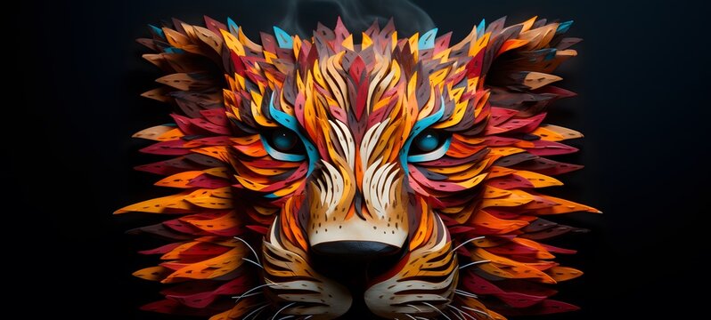 liger shaped matchstick carving,generative AI