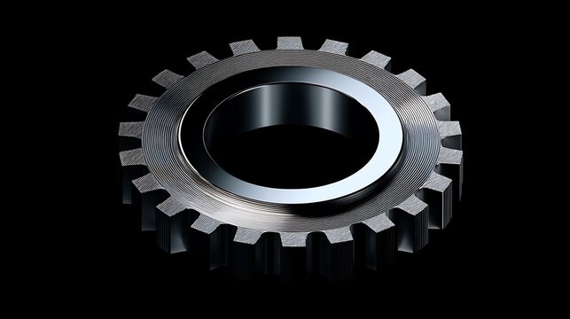 3D Render of Metallic Gear Component / 金属製ギア部品の3Dレンダリング