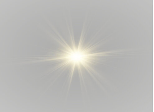 Single sun design with smooth circular form and bright rays png