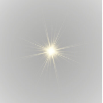 Sun icon with simple geometry and soft radiant beams png