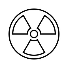 Fototapeta premium Radiation hazard icon. Science and nuclear radiation line symbol. Black and white.