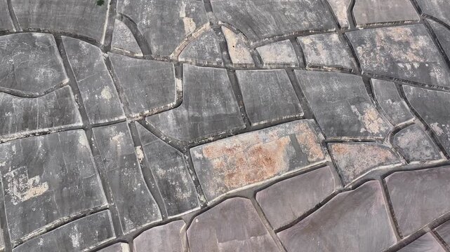Aerial Shot of Cretto di Burri in Sicily: monumental concrete labyrinth over old Gibellina ruins in Sicily, Italy.