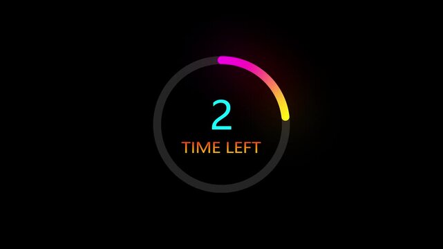 7 seconds countdown timer animation. inside a yellow and red circle on white background emergency timer countdown animation, and 4k video.