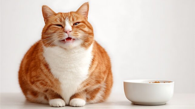 Funny Chubby Orange Cat Meowing at the Camera / カメラに向かって鳴く面白いぽっちゃりオレンジ猫