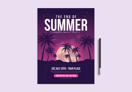 End of Summer Party Flyer Layout