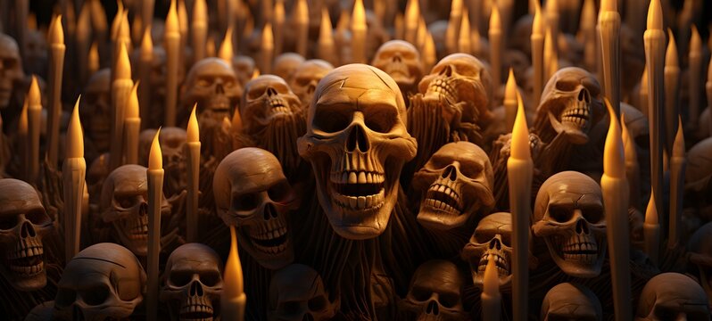 halloween shaped matchstick carving,generative AI